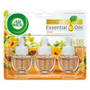 Air Wick Scented Oil Refill Hawaii 2.02 Fl Oz 3 Count Exotic Papaya Hibiscus